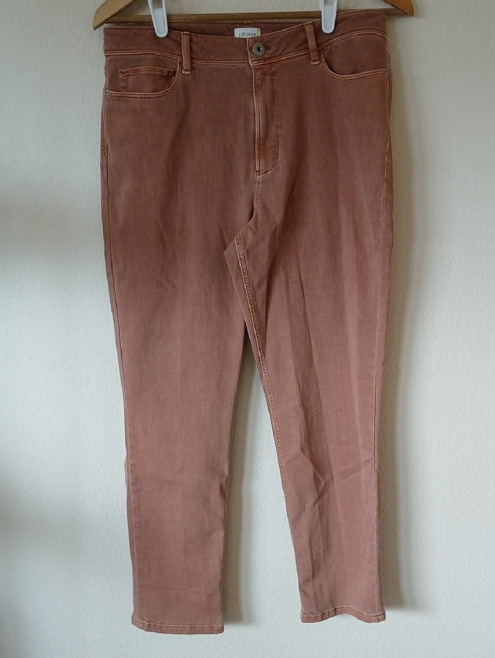 J. Jill Denim High Rise Cropped Jeans Dusty Rose Color Size 10
